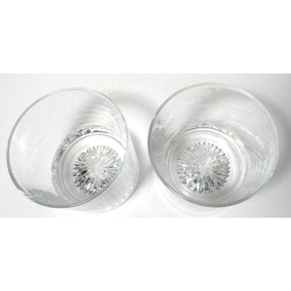 Canadian Club Whiskey On The Rocks Starburst Bottom Glasses Set Of 2 - Picture 4 of 6
